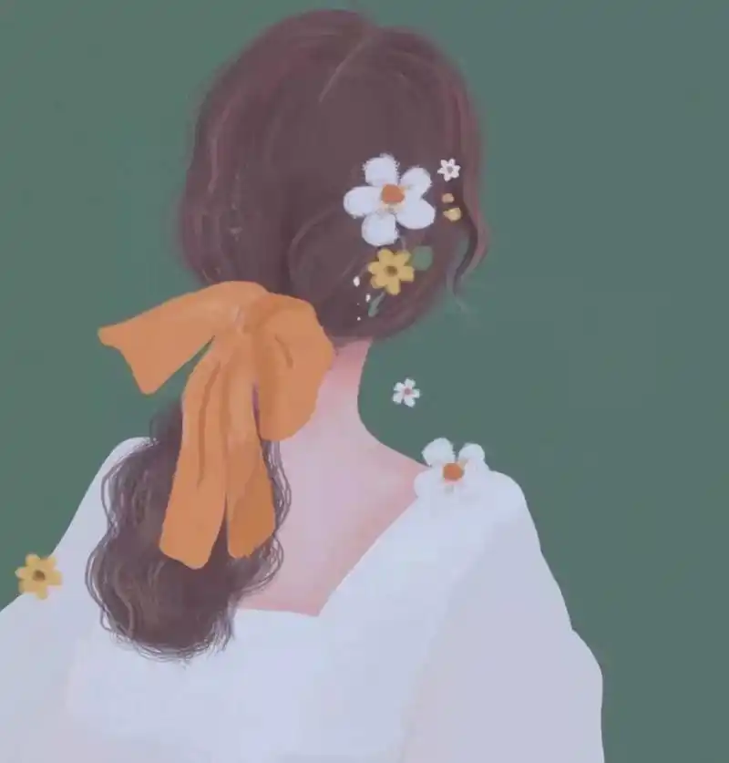 96人物背面图意境太美可爱卡通头像～348 可爱动漫小姐姐的背面图