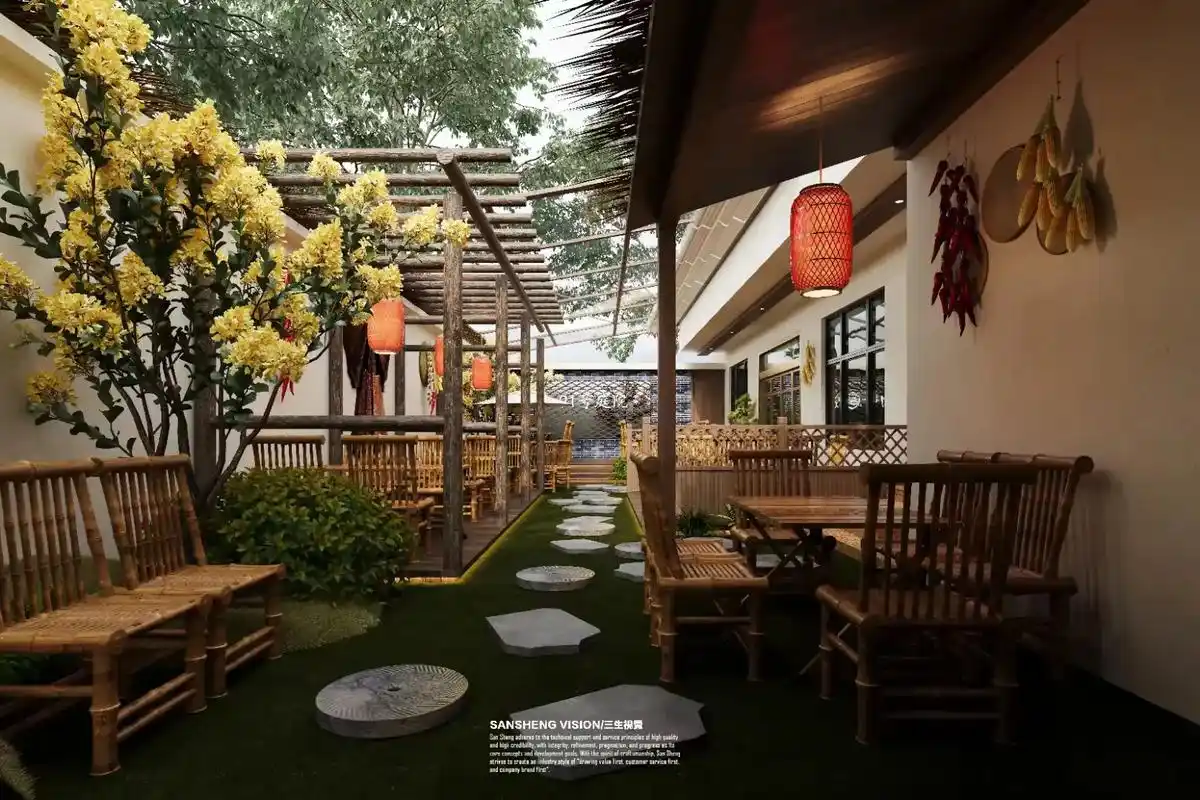 室外74农家乐庭院日景&夜景95.