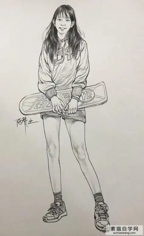 画人物的简笔画女孩全身视频教程