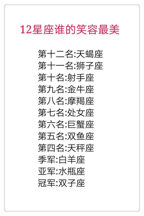12星座谁的笑容最美