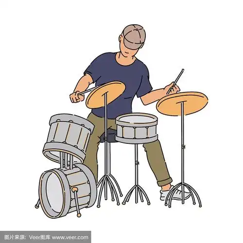 街道鼓手或音乐家的角色,草图矢量插图孤立.