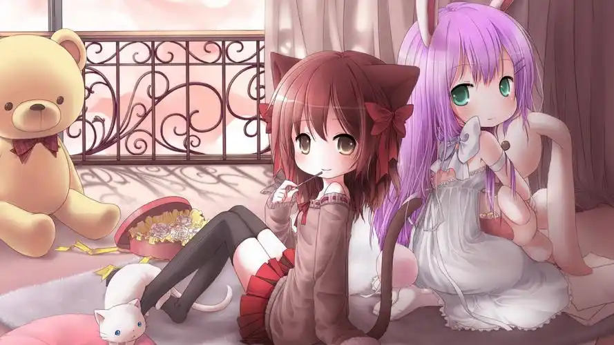 耳朵,女孩,猫,尾巴,可爱动漫女生壁纸_动漫壁纸_墨鱼部落格