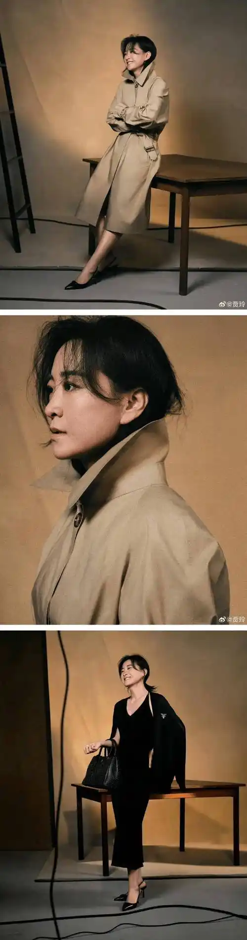 贾玲新照流出,"九头身"身材比例完美,左脸酒窝好迷人