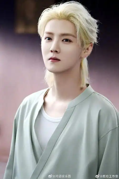 鹿晗工作室端午发了九宫格##鹿晗银发半扎狼尾