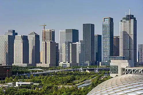 天津市滨海新区于家堡响螺湾商务区建筑风光