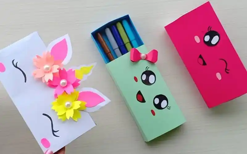 教你用纸折漂亮的独角兽文具盒,做法简单学生党喜欢,手工折纸