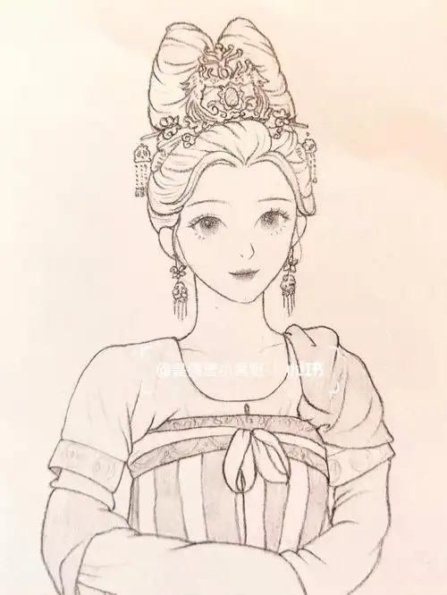 古风人物线稿含详细步骤