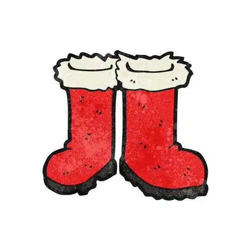 圣诞老人靴子,矢量, 卡通圣诞老人靴子白色背景上