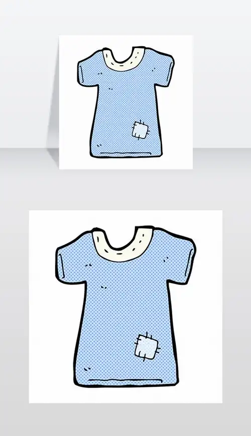 原创复古漫画书风格的卡通补丁旧t恤版权可商用