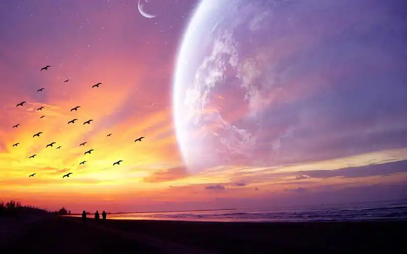 晚霞中的星球 壁纸 | 1680x1050 壁纸下载 | cn.best-wallpaper.net