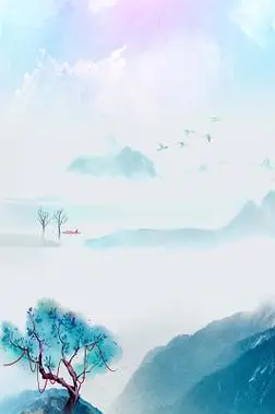 古典中国风水彩笔刷背景素材