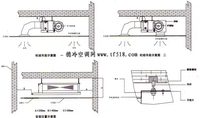 风机盘管安装示意图