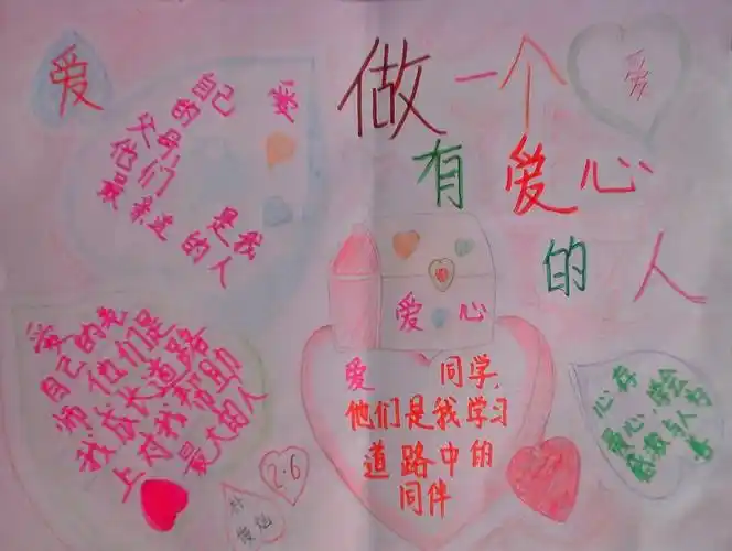 做一个有爱心的人手抄报图片大全
