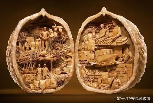 核雕,其实属于"微雕艺术",起源于广东增城,是中国传统工艺美术品中最