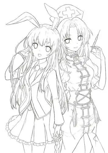 线稿#漫画卡通人物绘画 平面 灵感 素材 二次元 高清白底大图