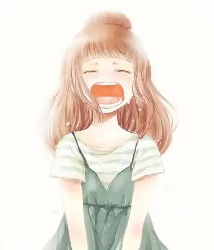 哭泣的女孩二次元插画