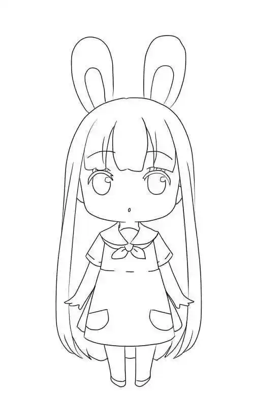 简笔画女孩q版人物简笔画女孩人物简笔画q版吴磊简笔画步骤教程手绘