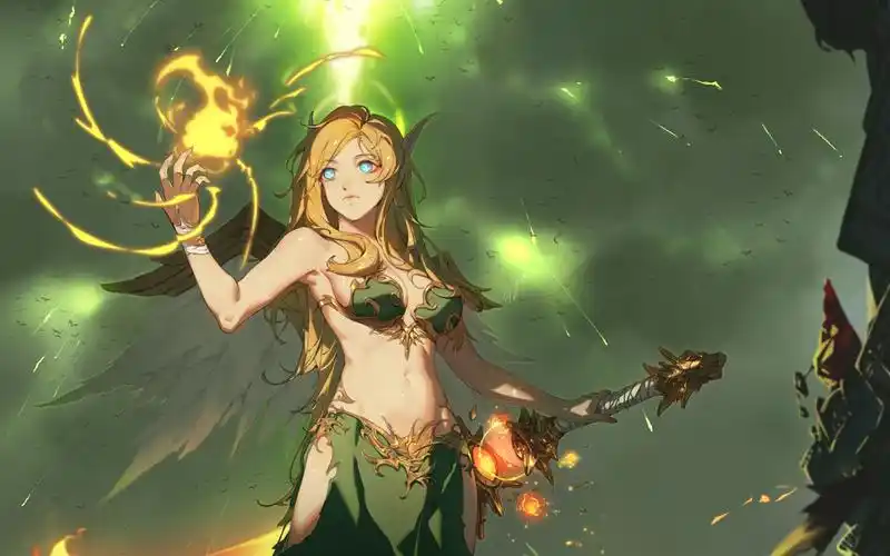 活动  魔兽世界火焰法师板绘过程