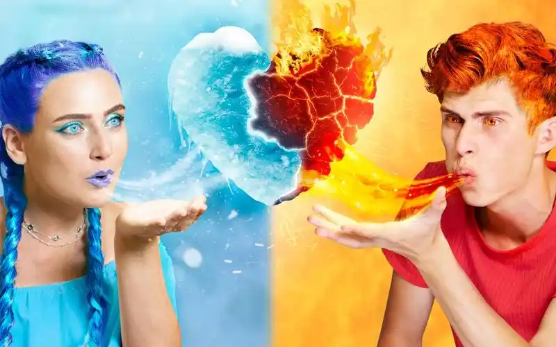 【火vs冰】火焰男孩与冰雪女孩的爱情故事_哔哩哔哩_bilibili