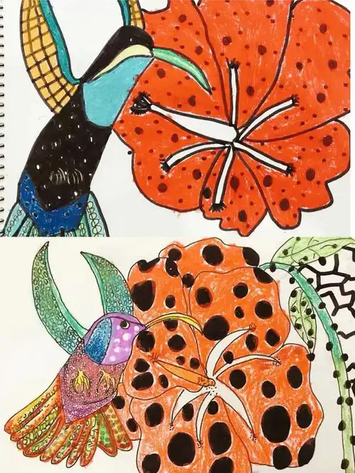 儿童绘画  #点 #草间弥生  #绘画大师  #美术学习