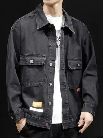 科顿杰斯春夏牛仔外套男春季上衣设计感小众夏装潮流休闲工装男士夹克
