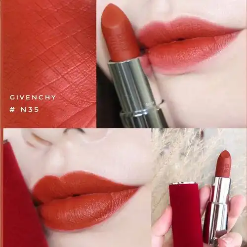 givenchy纪梵希高定香榭红丝绒唇膏口红n35枫叶砖红