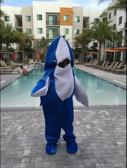 海底世界鲨鱼人偶服装cosplay大白鲨简易行走表演服儿童六一道具
