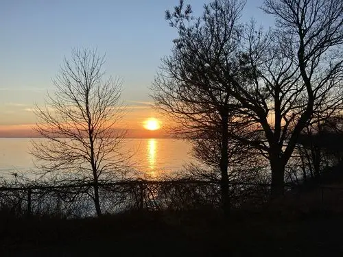 冬日观落日晚霞