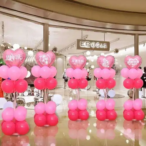 大连门店气球布置简约,门店气球布置效果图照片,收银台气球布置图片