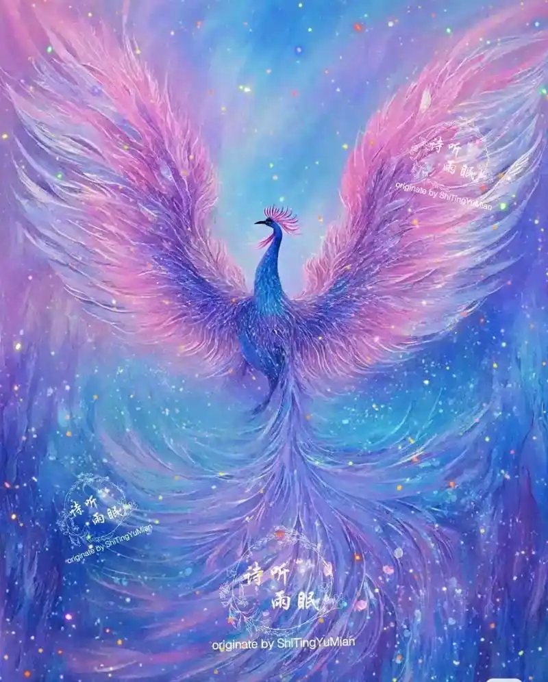 凤凰,传说中的仙鸟,翱翔于天空,展示着荣耀在火焰中重 - 抖音