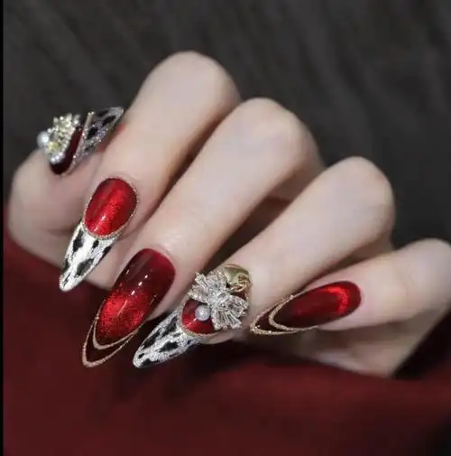 甲片成品长款法式美甲