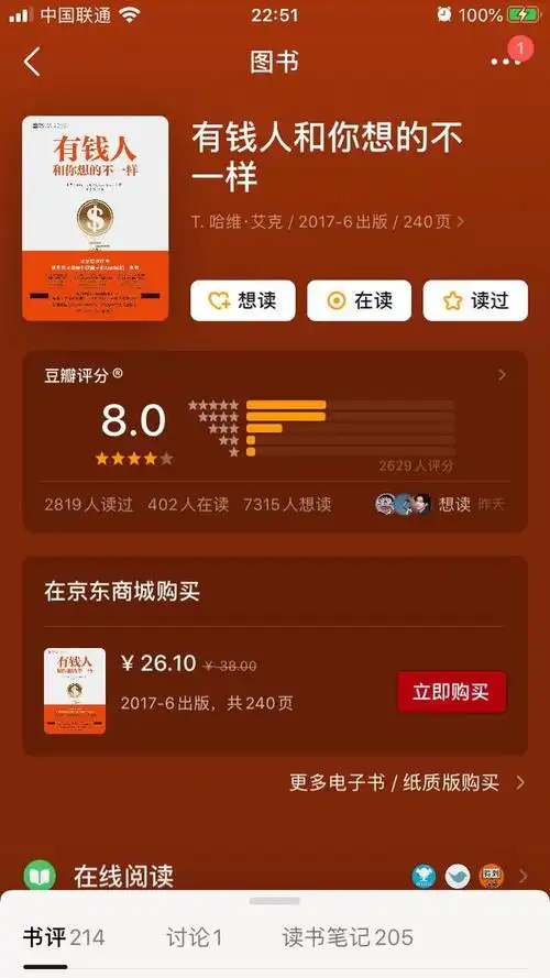 为什么要读《有钱人和你想的不一样》豆瓣评分8.
