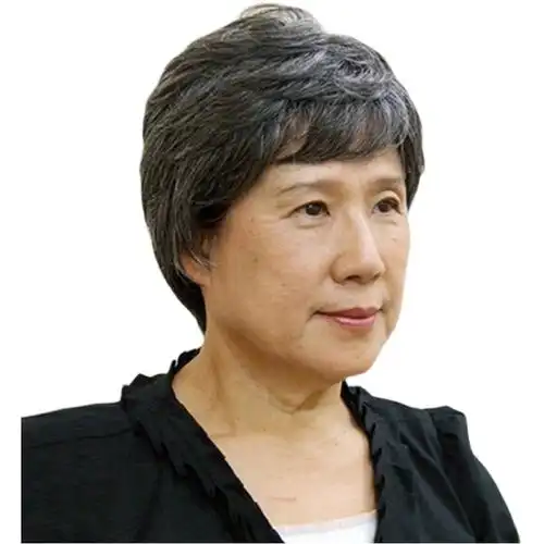 假发中老年女士短发妈妈奶奶花白白色头套卷发整顶假发