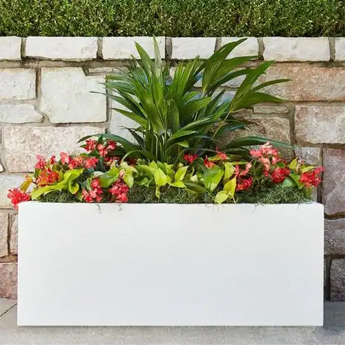 户外玻璃钢花盆阳台露台庭院花槽景观可移动花池长方形种植箱 100x31x