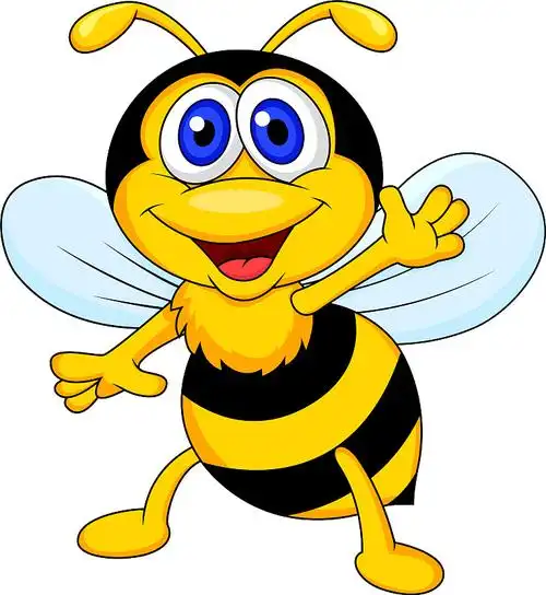 可爱的蜜蜂卡通挥手