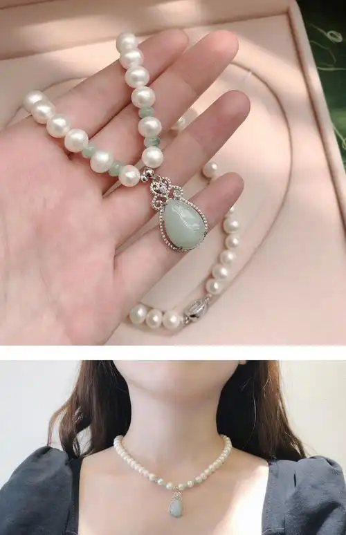 项链妈妈款中老年珍珠项链妈妈款长辈吊坠首饰送婆婆长辈礼物 经典c款