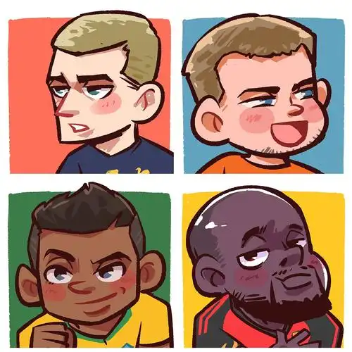 手绘世界杯q版球星头像