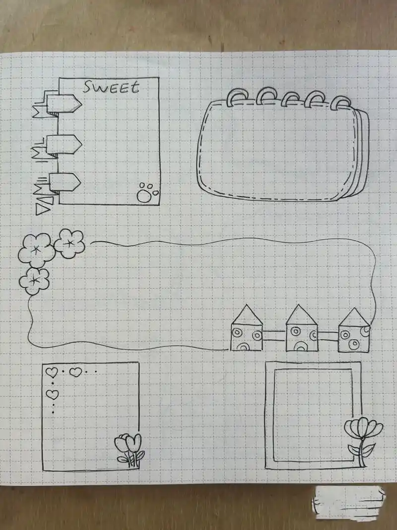 手帐素材|边框|简笔画