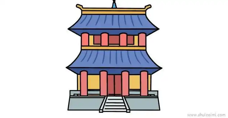 古建筑图画简笔画