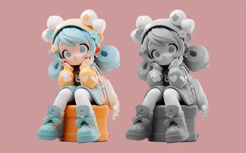 【zbrush雕刻】超可爱卡通萌妹手办制作,适合小白学的简单案例