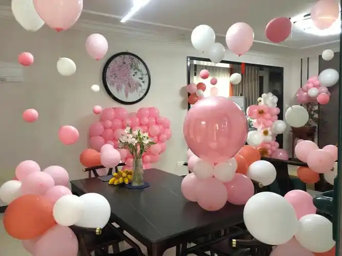 粉为主白为辅#气球布置  #气球派对布置  #宝宝生日宴  #生日  #生日