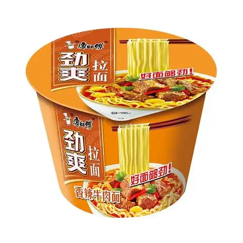 康师傅香辣牛肉面劲爽拉面整箱桶面方便面促销包邮冲泡方便面