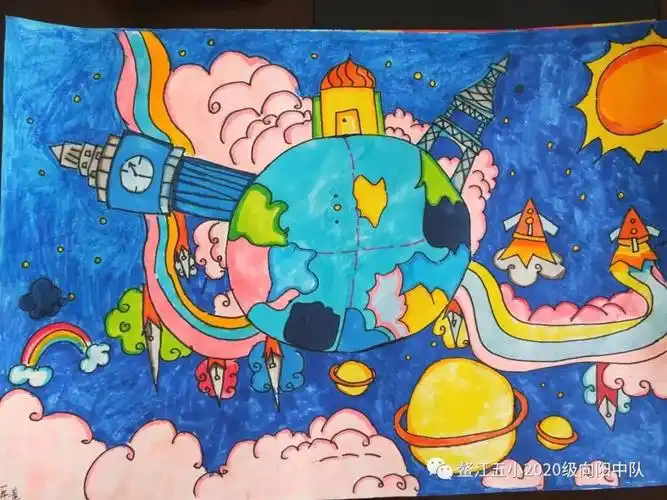 五彩斑斓的未来梦科幻画一等奖(附创意说明) - 智慧妈咪网