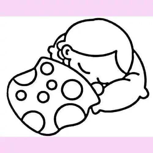 牛吃草女孩睡觉简笔画