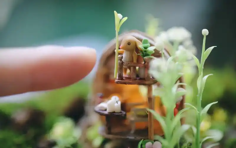 【微缩模型】借物吱吱的核桃小屋别墅,挑战全网最全面核桃小屋教程?