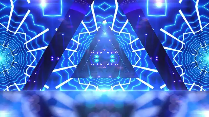 4k蓝色几何光效dj街舞视频背景蓝色几何光效dj街舞背景