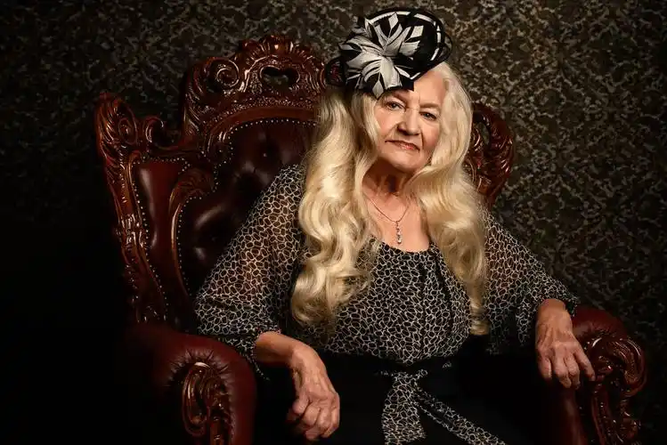 老,高贵,老太太,美女,金发,优雅,帽子,姿势,旧式,室内,美,时尚,复古