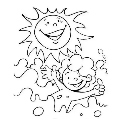 黑板简笔画夏天