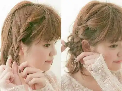 可借助适潦滓 发型 扎头发 可爱小俏皮中短发韩式发型扎法图解大放送