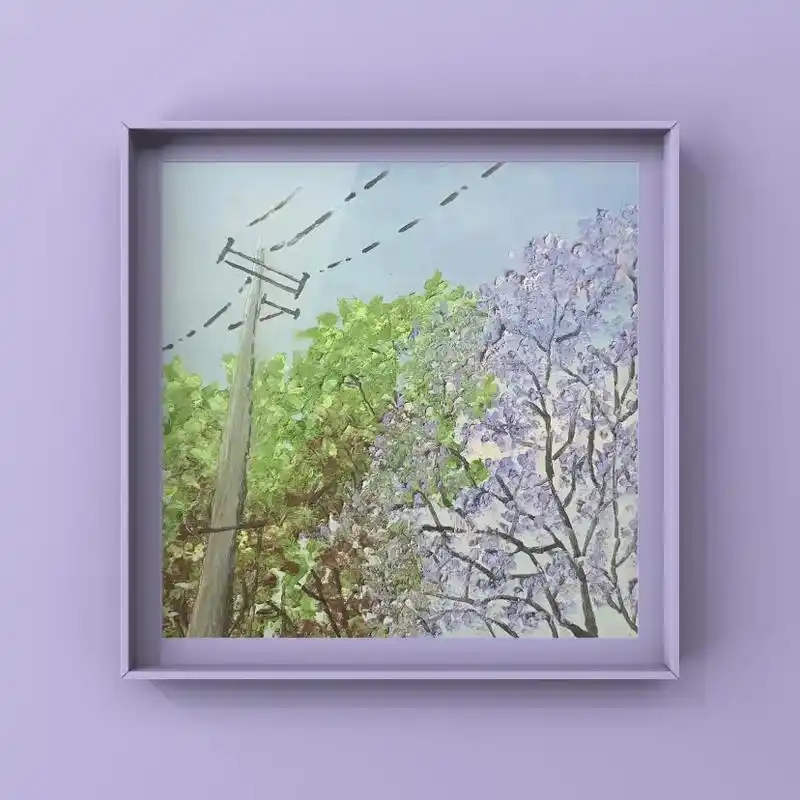 油画棒|浪漫蓝花楹90(附教程步骤) 99初夏倒计时,蓝花楹 - 抖音